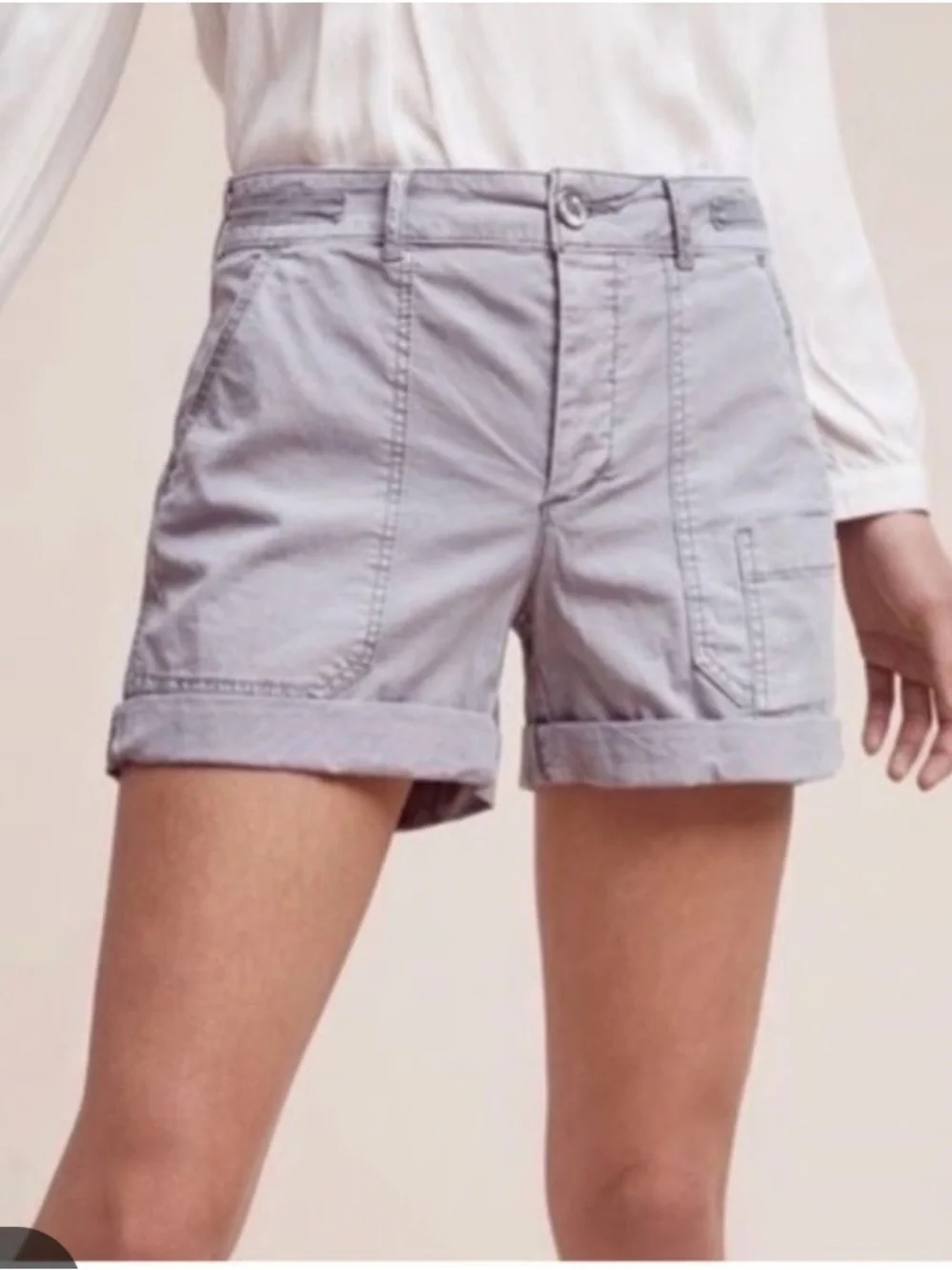 Anthropologie Light Gray Cargo hei hei the wanderer modern  utility shorts SZ 30